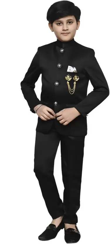 Men Bandhgala Jodhpuri Suit With Pant Single Breasted Solid Suit